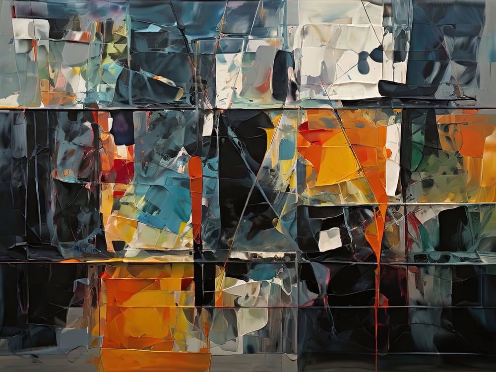 Chromatic Harmony: Urban Reflections premium reproduction