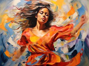 Dance of Chromatic Whirlwind wall art
