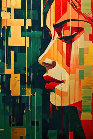 The Geometric Muse: A Study in Color wall art