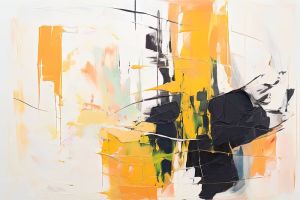 Ebullient Symphony in Amber and Charcoal wall art
