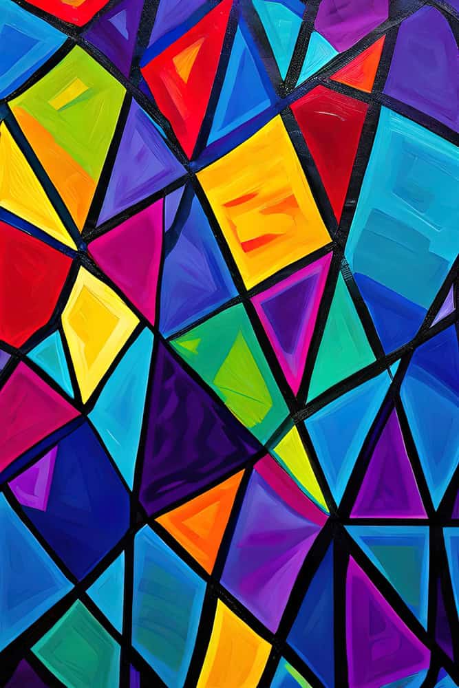 Chromatic Kaleidoscope - Geometric Harmony premium reproduction
