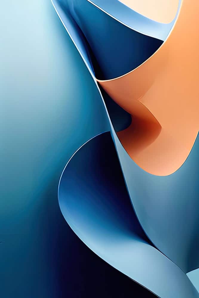 Ethereal Flow: Symphony in Blue and Orange premium reproduction