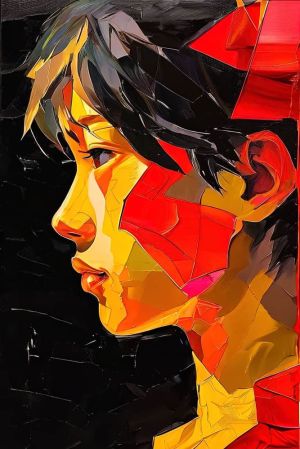 Vibrant Metamorphosis: Abstract Portrait wall art