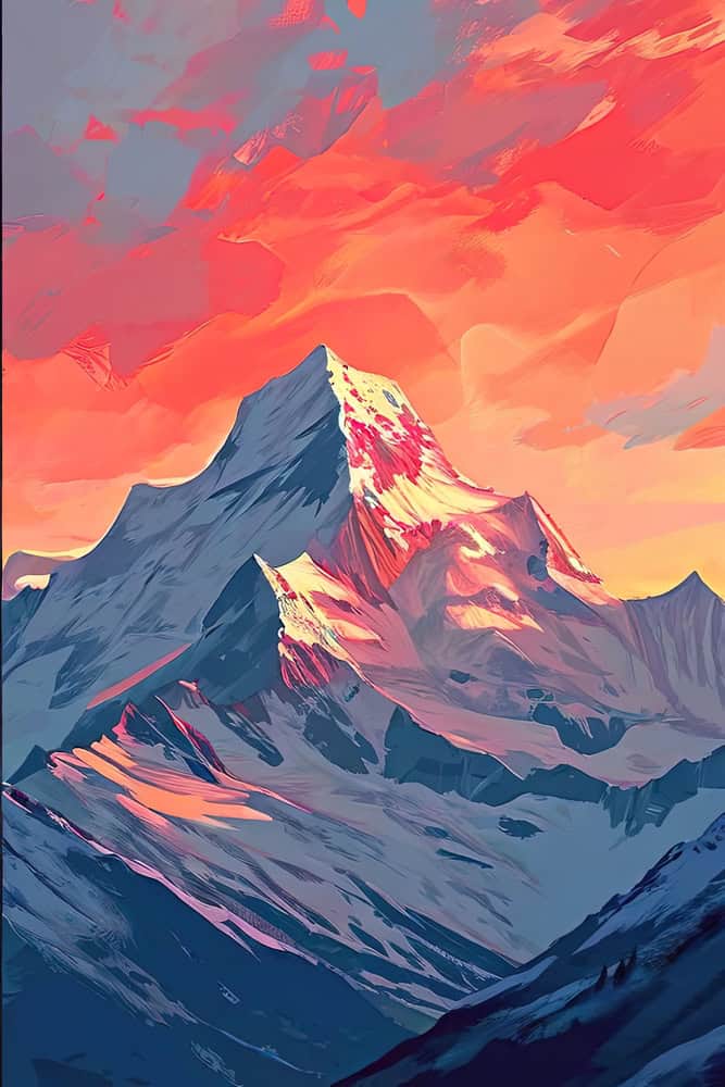 Transcendent Peaks: A Symphony of Color premium reproduction