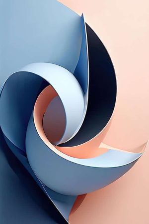 Elegance in Motion: A Study of Curves and Hues wall art
