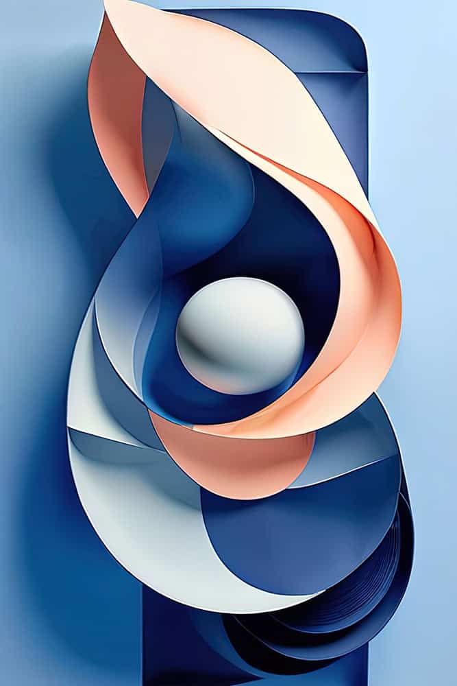 Harmonic Symphony in Pastel and Blue premium reproduction