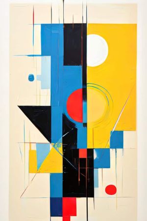 Geometric Harmony in Primary Hues wall art