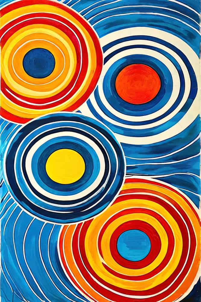 Vibrant Cosmos: Harmonic Circles premium reproduction