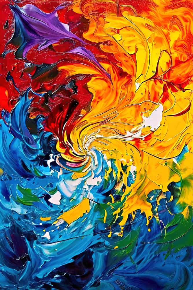 Symphony of Colors: A Vivid Abstract Exploration premium reproduction