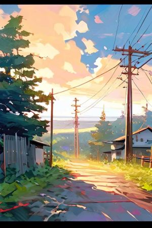 Sunset Pathway - Serene Landscapes wall art