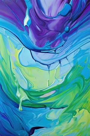Ethereal Symphony: Fluid Harmony in Blue and Green wall art