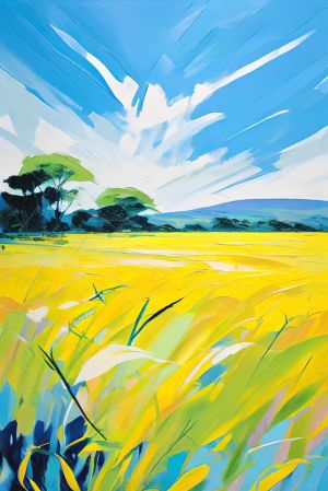 Radiant Skies Over Golden Fields wall art