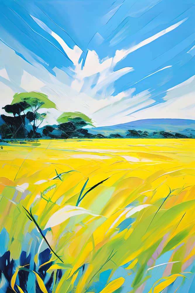 Radiant Skies Over Golden Fields premium reproduction