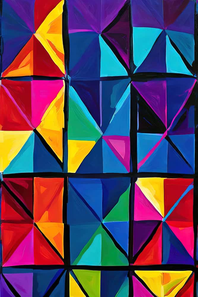 Vibrant Geometric Symphony premium reproduction