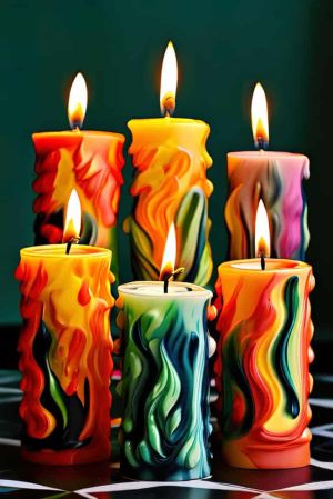Ethereal Radiance: Chromatic Candles wall art