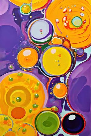 Celestial Enigma: A Dance of Chromatic Orbs wall art