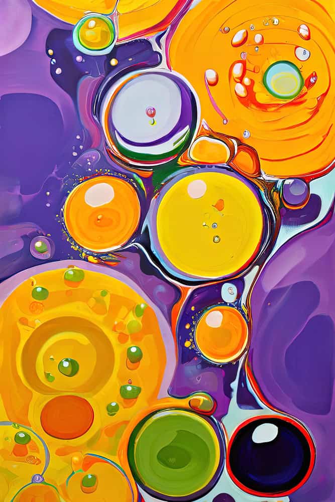 Celestial Enigma: A Dance of Chromatic Orbs premium reproduction