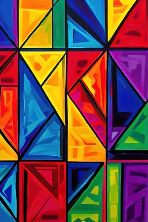 Kaleidoscopic Geometric Symphony wall art