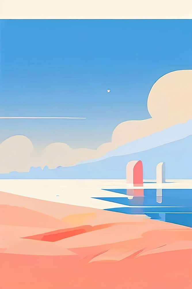 Ethereal Horizons: A Tranquil Tableau premium reproduction