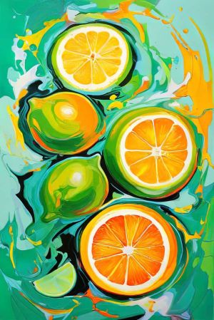 Vibrant Citrus Symphony wall art