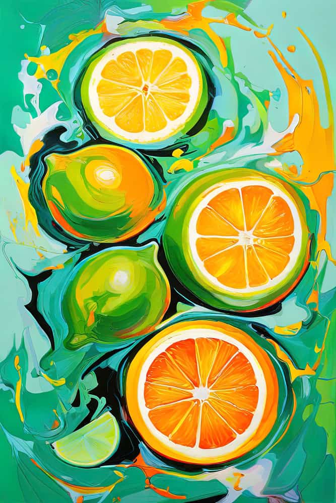 Vibrant Citrus Symphony premium reproduction