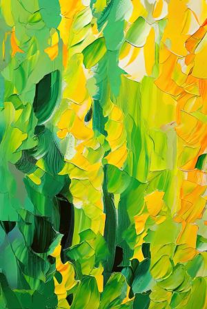 Elysian Flora: Harmony in Green and Gold wall art