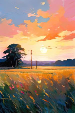 Sunset Symphony: An Abstract Canvas wall art