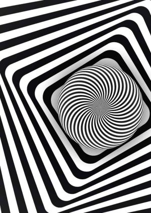 Illusionary Vortex: A Study in Contrast wall art