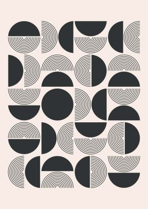 Geometric Elegance: Circles and Halves wall art