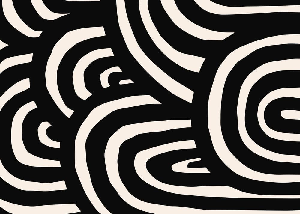 Monochrome Labyrinth: A Dance of Lines premium reproduction