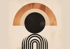 Geometric Harmony in Umber wall art