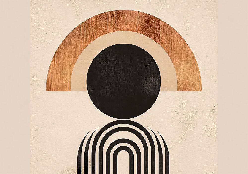 Geometric Harmony in Umber premium reproduction