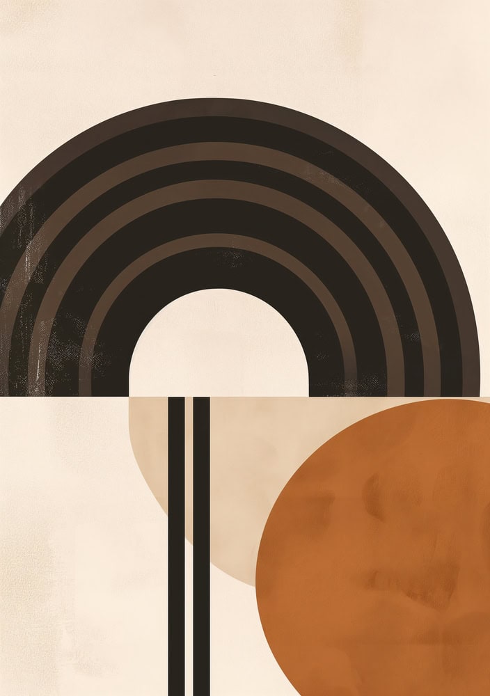 Harmony in Earth Tones: Geometric Elegance premium reproduction