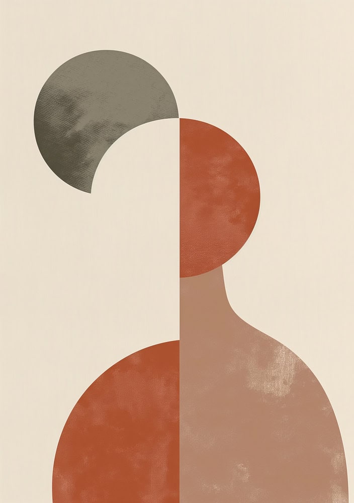 Harmonious Duality: Modern Abstract Composition premium reproduction