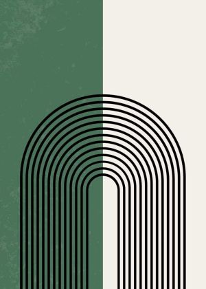 Symphonic Arches in Green and Ivory wall art