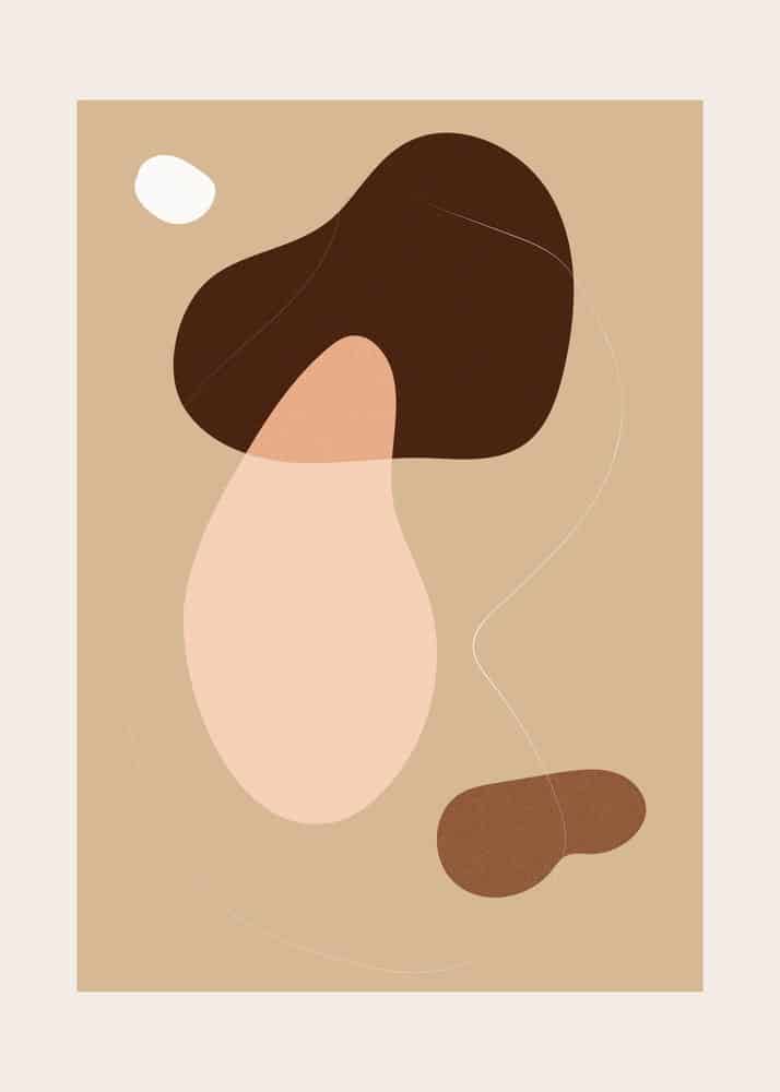 Serenity in Earth Tones - Abstract Harmony premium reproduction