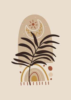 Celestial Botanic Harmony - Abstract Wall Art wall art