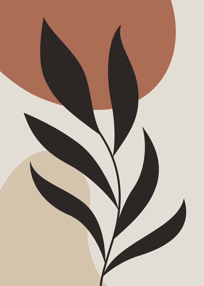 Organic Harmony: An Abstract Leaf Composition premium reproduction