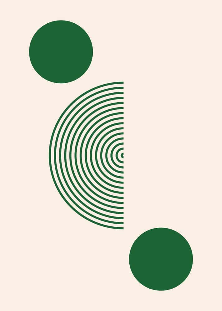 Harmony in Geometric Green: An Abstract Exploration premium reproduction