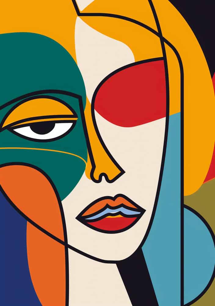 Vibrant Echoes: Modernist Muse premium reproduction