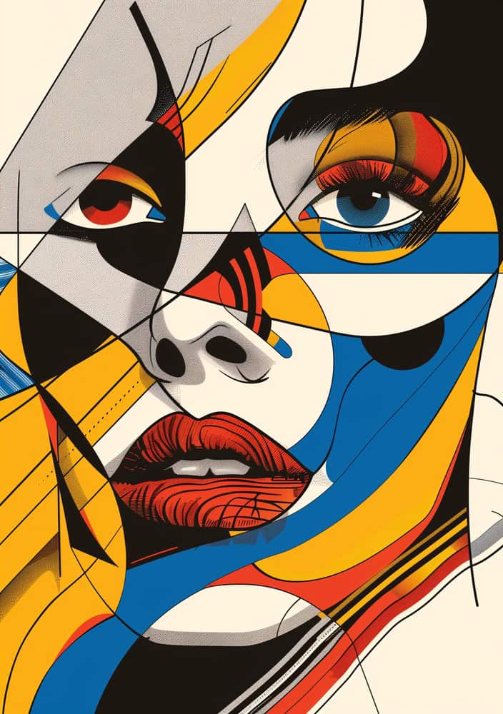 Vibrant Reflections: Modern Muse premium reproduction