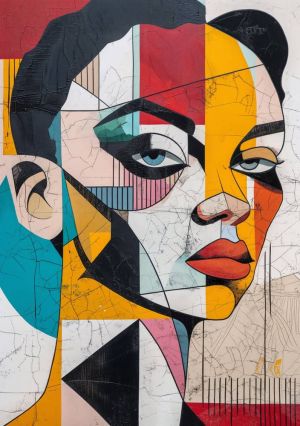 Cubist Elegance: The Kaleidoscope Muse wall art