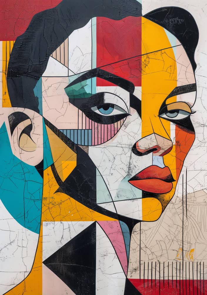 Cubist Elegance: The Kaleidoscope Muse premium reproduction