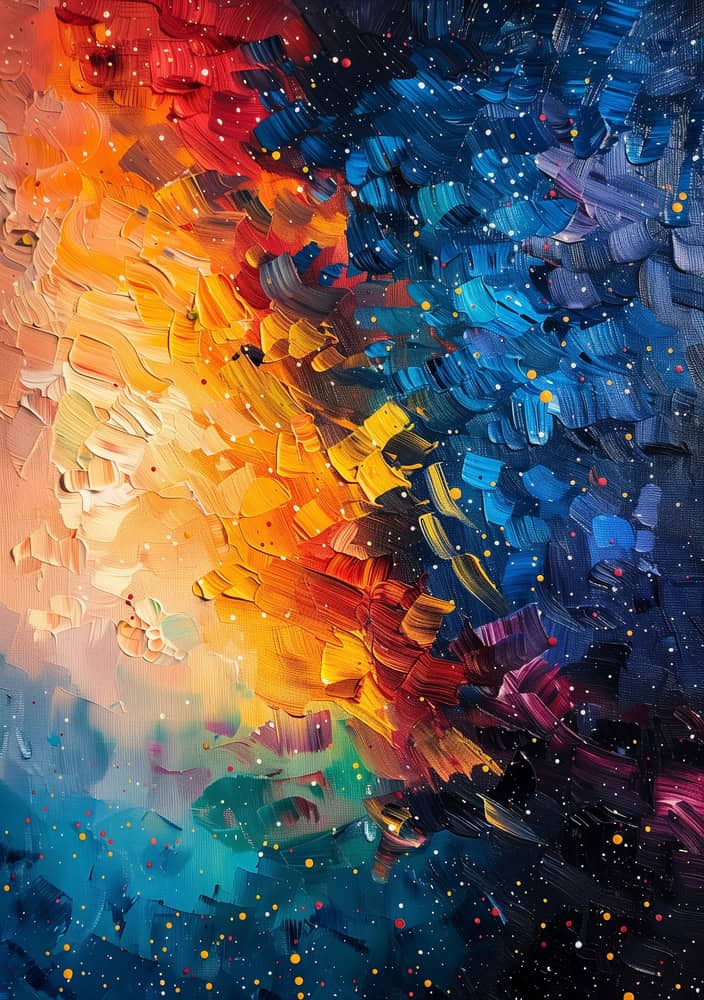 Celestial Fusion: Vibrant Horizons premium reproduction