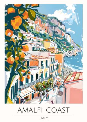 Azure Blooms of the Amalfi Coast wall art
