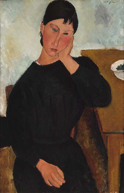 Amedeo Modigliani - Elvire Seated by a Table premium reproduction