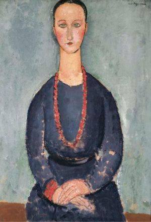 Amedeo Modigliani - Femme au collier rouge Wall Art 1918 wall art