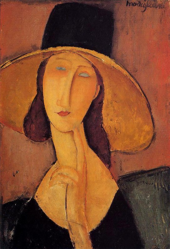 Amedeo Modigliani - Jeanne Hébuterne with a Large Hat premium reproduction