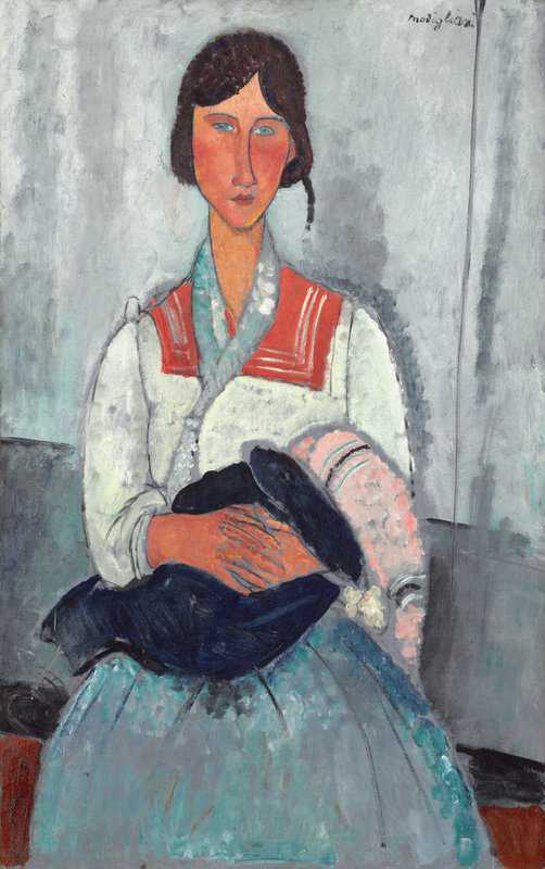 Amedeo Modigliani - La Bohémienne Portrait Wall Art premium reproduction