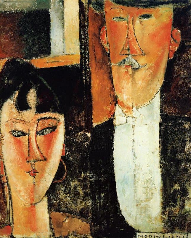 Amedeo Modigliani - Les Mari et Femme Art Painting premium reproduction